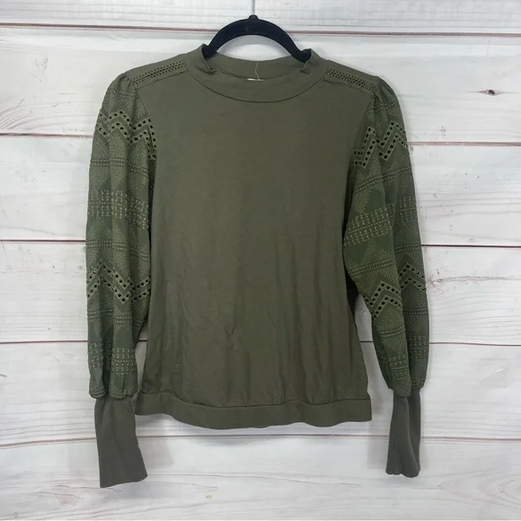 Anthropologie Tiny Helen Eyelet Sleeve Top - Picture 3 of 6